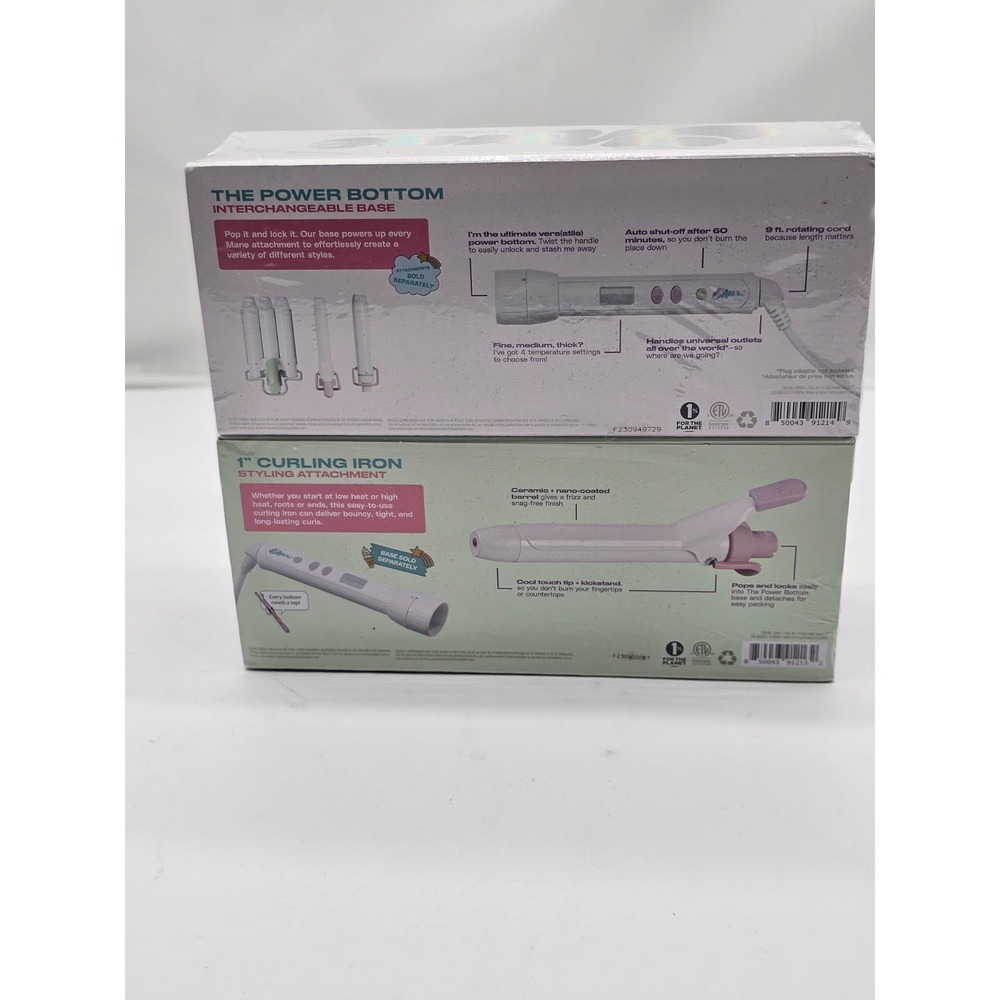 Mane Power Bottom Base + 1" Curling Iron Attachment NEW Sealed Hair Set - Picture 2 of 6